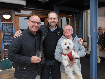 Stuart Bateman (Supplies Director) Dave Boylen and 	Charlie welcome Ian to the fold.  NB the Chairman always in control, casts his experienced eye over proceedings.