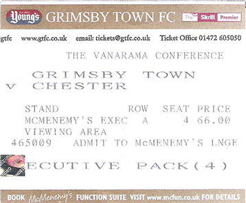 GTFC v Chester City Ticket