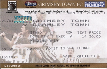 GTFC v Crawley Town Ticket