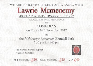 An Evening with Lawrie Mcmenemy