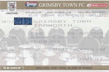 Grimsby Town v Tamworth Ticket