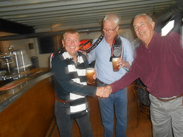 The Brick and Brian are formally welcomed by the President, at Cleethorpes HQ, Willy's.