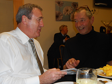 The Chairman and Northern Ireland (Larne Branch) Representative, Ken Andrews discuss developments and build a lasting friendship.