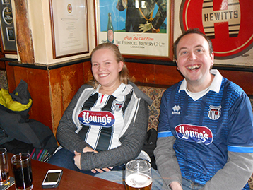 (Chesterfield Mariners Rebecca and Gareth approaching 'regular' status) under the Hewitts sign.