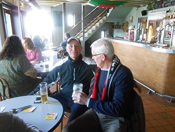At Willys, Brian explains the Histon Mariners ethos and campaign with Steve.