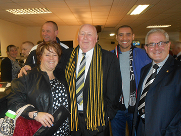 Phillip Day (GTFC Director) introduces Vice Chairman Eddie Clark, Commercial Manger Julie to debutant Wesley and a rather bemused vacant looking Steve.