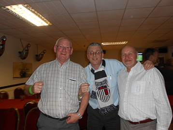 Gerry Dixon, father of Steve, with fellow Life-long Mariner Dennis were keen to meet the Innkeeper and associate with the Histon Mariners.