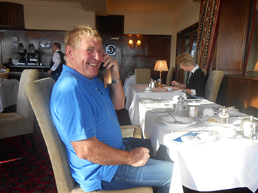 Thoughtfully the Brick gives Senior Manager Julie and alarm call.