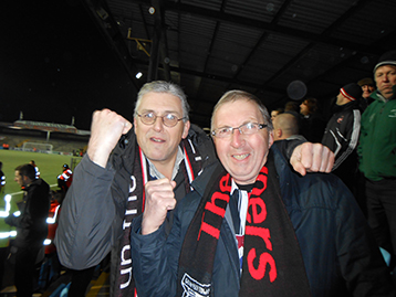The Inn Keeper and Ray the Fish delighted at Full Time.