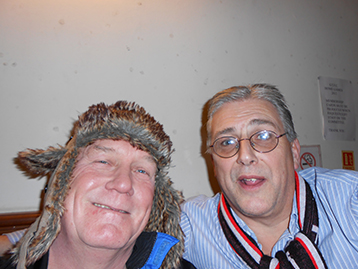 John, sporting a rather fetching mixture of dead grey and red squirrel is fully prepared to venture out.