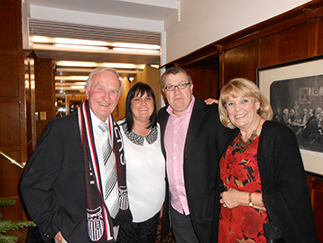 David with daughter Julie, son-in-law Paul and the long-suffering Mrs Yvonne Shearsmith wait to meet the Histon Mariners.