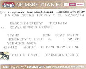 GTFC v Southport Ticket