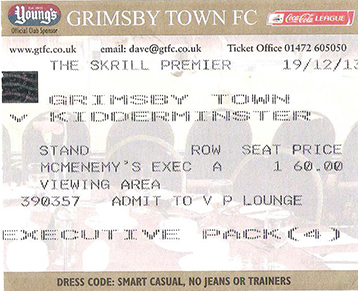 GTFC v Kidderminster Ticket