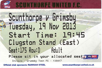 Scunthorpe Utd v GTFC Ticket