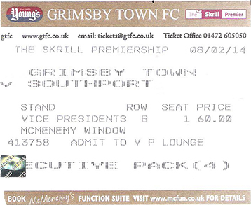 GTFC v Southport Ticket