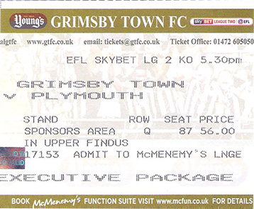 GTFC v Plymouth Argyle Ticket