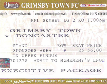 GTFC v Doncaster Rovers Ticket