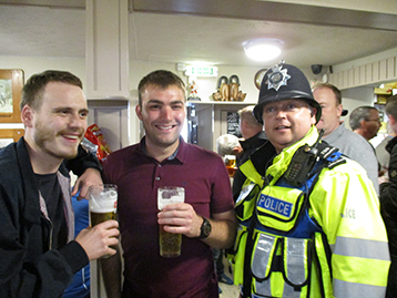 Derby Mariners Craig and Tim are questioned by the local constabulary re an incident involving a bearded Escort Agency worker.