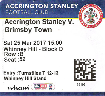 Accrington Stanley v GTFC Ticket