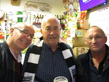 The President and Mr. Dean looked delighted to be joined by Wainfleet Mariners Chairman at the Railway Sleeper.