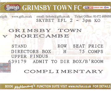 GTFC v Morecombe Ticket