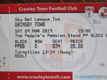 Crawley Town v GTFC Ticket