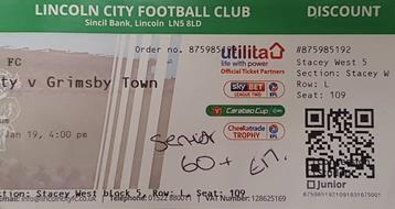 Lincoln City v GTFC Ticket