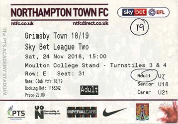 Northampton Town v GTFC Ticket