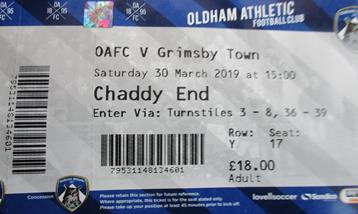 Oldham v GTFC Ticket