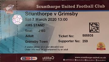 Scunthorpe United v GTFC Ticket