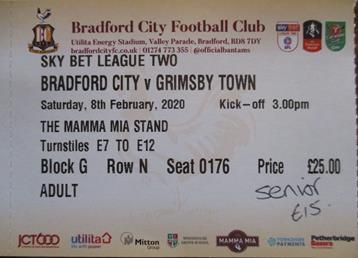 Bradford City v GTFC Ticket