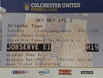 Colchester United v GTFC Ticket