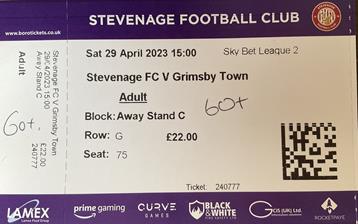 Stevenage v GTFC Ticket