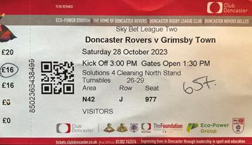 Doncaster Rovers v GTFC Ticket